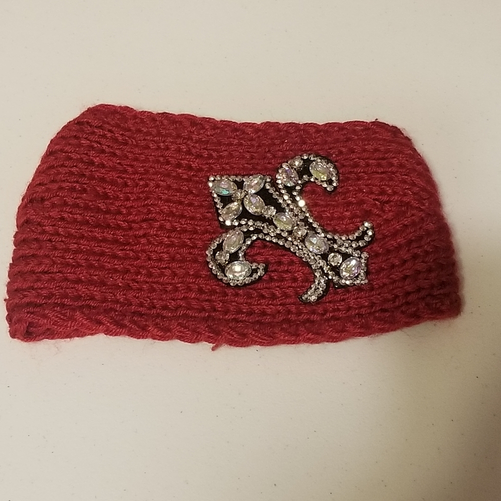 New with tags Dark Red Embellished Winter Head Wrap